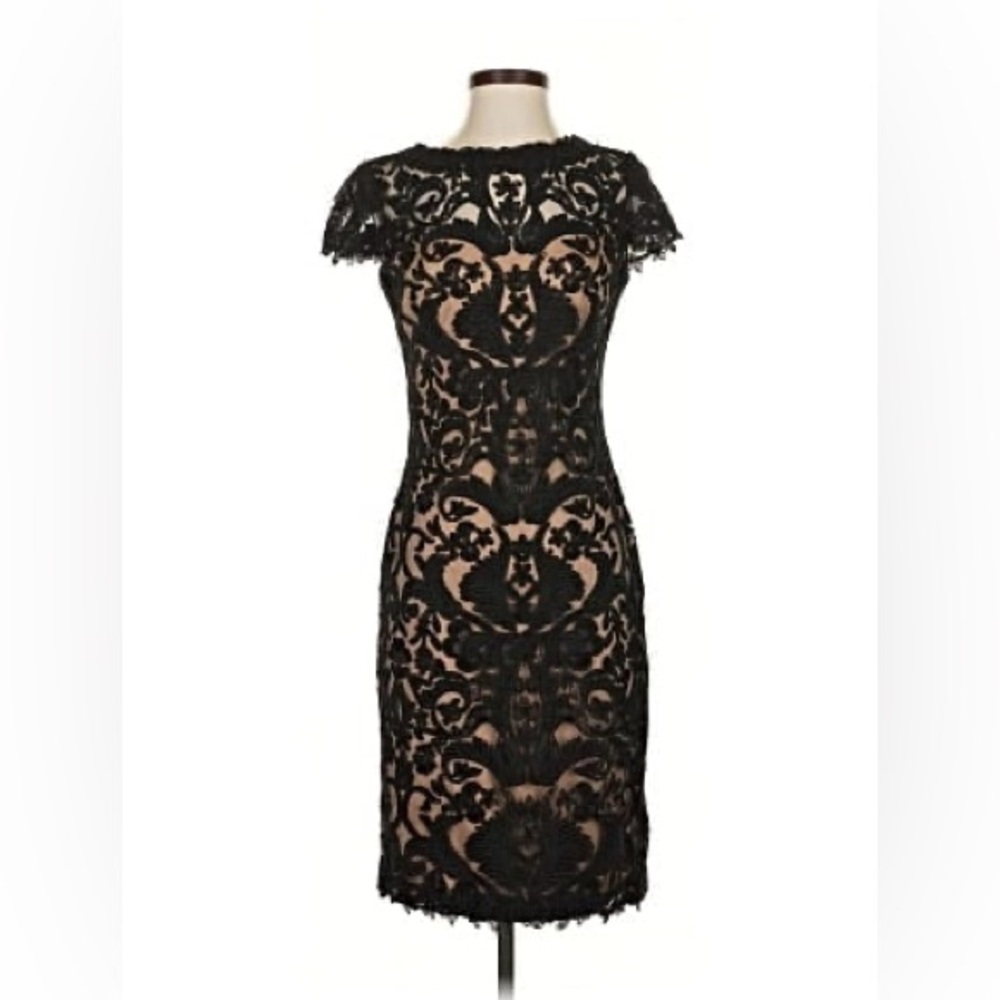 Tadashi Shoji Black Lace Midi Dress